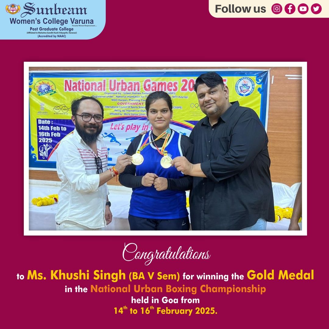 Student achievement award — Sunbeam Women's College Varuna